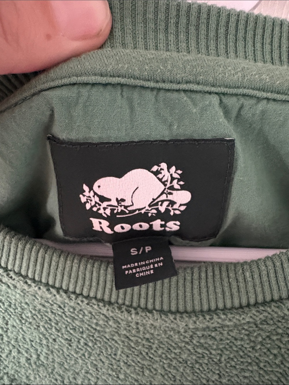 Roots Green Crewneck Sweater with Chest Pocket - Picture 2 of 5